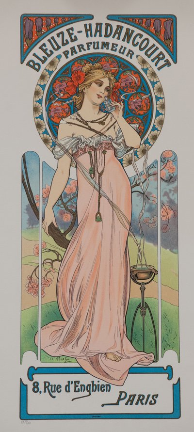 Bleuze - Hadancourt Parfumeur, ca 1899 da Alphonse Mucha