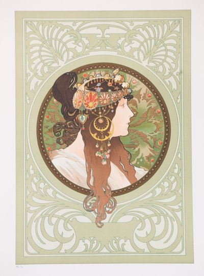 Teste bizantine: Brunetta, 1897 da Alphonse Mucha