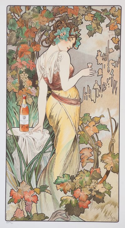 Cognac Bisquit, ca 1899 da Alphonse Mucha