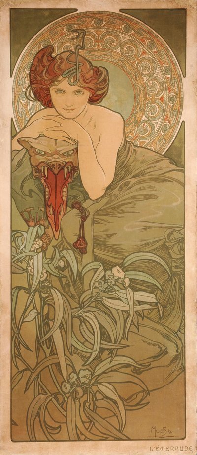 Smeraldo Dalla serie Le gemme da Alphonse Mucha
