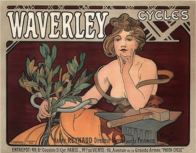Biciclette Waverley da Alphonse Mucha