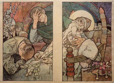 Finestra di San Vito a Praga, cartone 1931 da Alphonse Mucha
