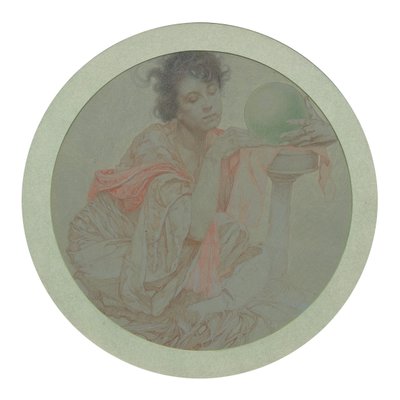 Indovina con sfera di cristallo da Alphonse Mucha