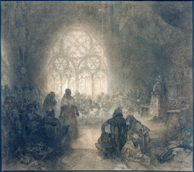 Giorgio di Podebrad e il legato papale F. de Valle, 1462 da Alphonse Mucha