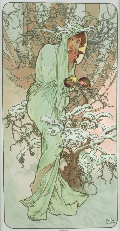 Inverno da Alphonse Mucha