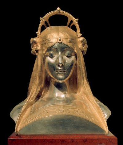 Testa di una ragazza da Alphonse Mucha
