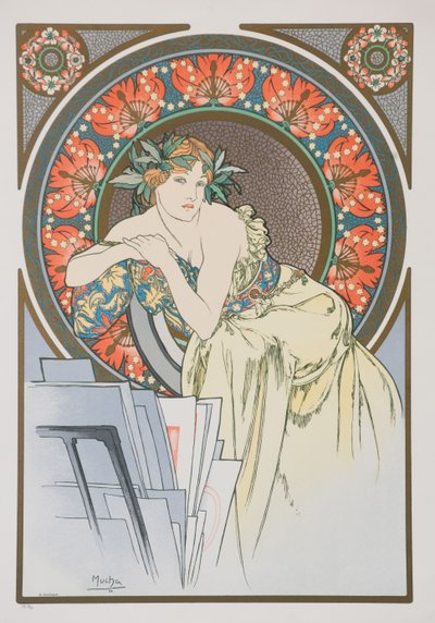 La donna con i papaveri, 1898 da Alphonse Mucha