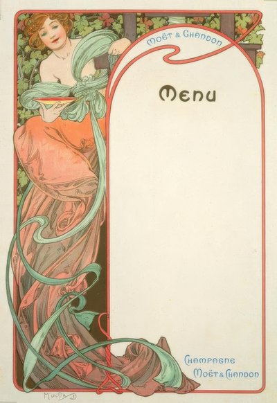 Moët & Chandon / Menu da Alphonse Mucha