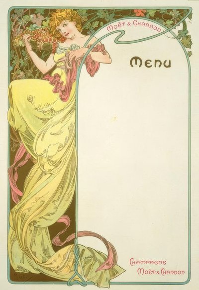Moët & Chandon / Menu da Alphonse Mucha