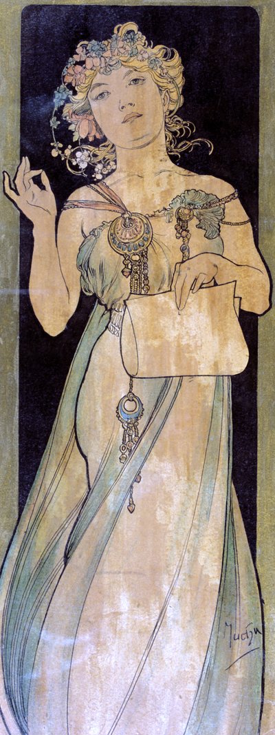 Ritratto di una donna, c1900-1939 da Alphonse Mucha