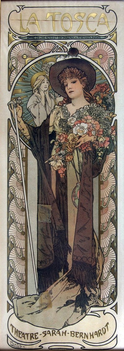 Poster per il dramma La Tosca di Victorien Sardou, 1899 da Alphonse Mucha