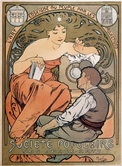 Poster per la Societe Populaire des Beaux Arts, 1897 da Alphonse Mucha