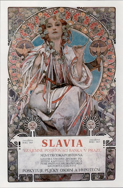 Poster di Slavia, 1907 da Alphonse Mucha