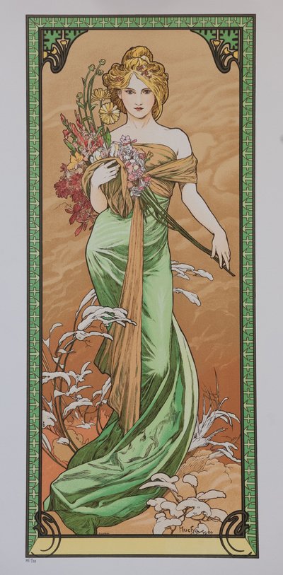Primavera dalla serie Les Saisons, 1900 da Alphonse Mucha