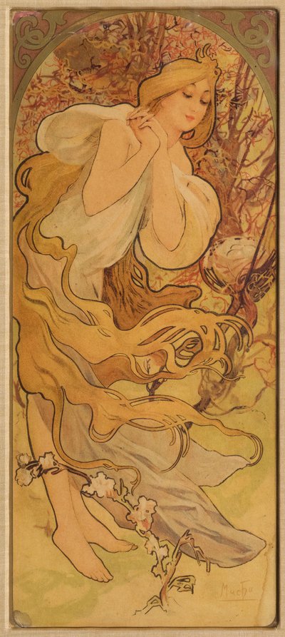 Primavera dalla serie Les Saisons, c. 1900 da Alphonse Mucha