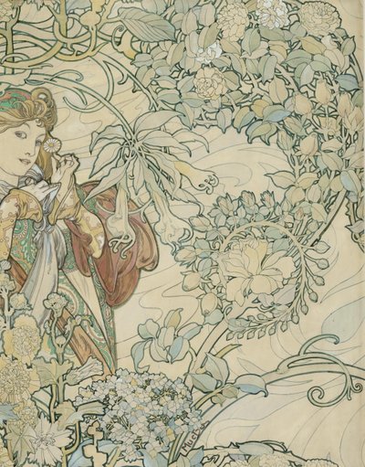Design tessile da Alphonse Mucha
