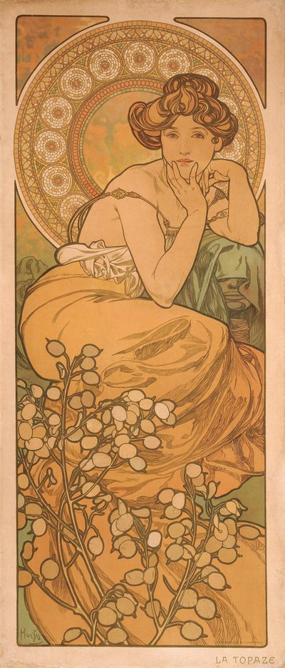 Topazio Dalla serie Le gemme da Alphonse Mucha