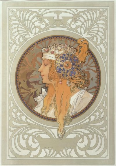 Testa bizantina: Bionda da Alphonse Mucha