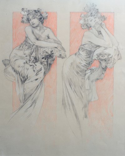 Disegno preliminare per tavola 12 da Alphonse Mucha