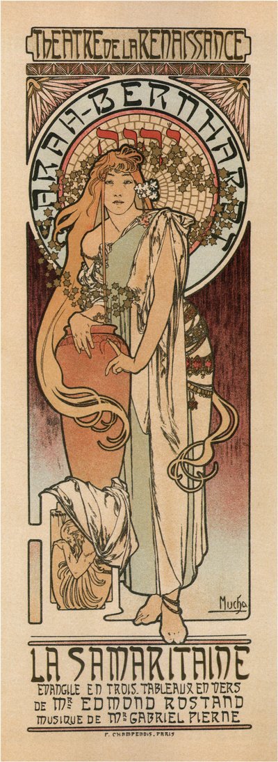 Donna di Samaria Poster da Alphonse Mucha