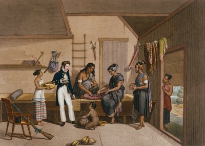 Interno di una casa a Coupang, Timor, da 