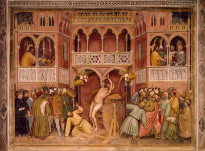 San Giorgio sottoposto alla ruota della tortura da Altichiero da Zevio