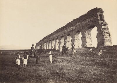 Uomini a cavallo presso un acquedotto romano da Altobelli and Molins.