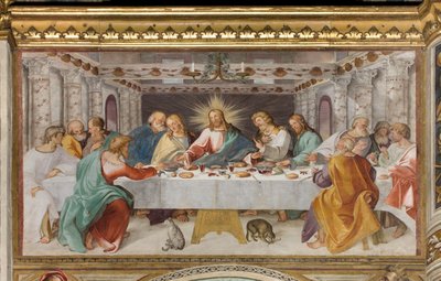 Presbiterio, Ottava campata sud, Ultima Cena, Altobello Melone da Altobello Melone