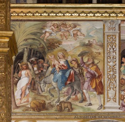 Presbiterio, Settima campata nord, Fuga in Egitto, Altobello Melone da Altobello Melone