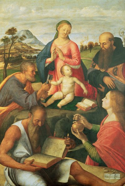 Madonna col Bambino con SS. Pietro, Girolamo e Maria Maddalena con un vescovo, 1500 da Alvise Vivarini