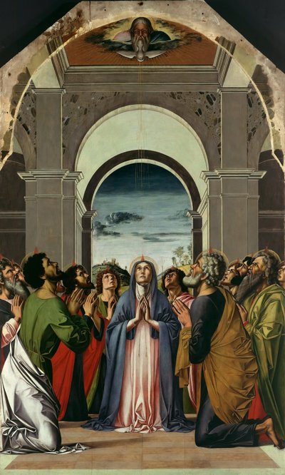 La discesa dello Spirito Santo. Pannello centrale del Polittico della Pentecoste, ca 1475 da Alvise Vivarini