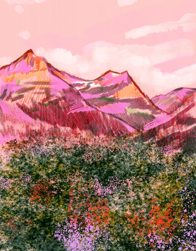 Montagne rosa vivaci da Alyssa Hamilton