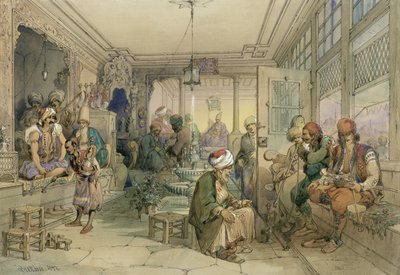 Una caffetteria, Costantinopoli, 1854 da Amadeo Preziosi