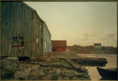 Una capanna di pescatori, Altes Hellesund da Amaldus Nielsen