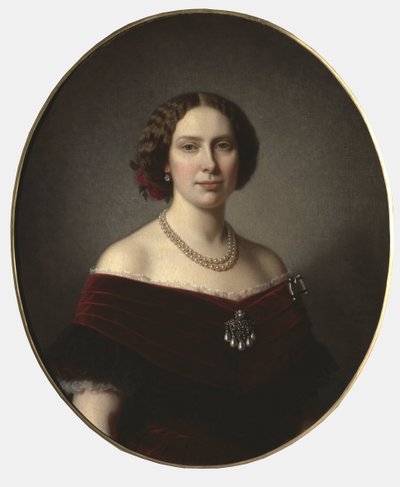 Ritratto di Luisa dei Paesi Bassi (1828-1871), Regina di Svezia e Norvegia da Amalia Lindegren
