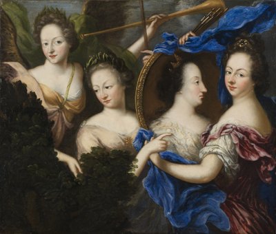 Allegoria con autoritratto e ritratto di profilo di Ulrika Eleonora la Vecchia da Amalia Wilhelmina von Konigsmarck