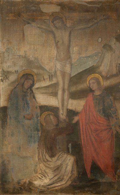 La crocifissione con la Vergine, San Giovanni e Maddalena da Ambrogio Bergognone