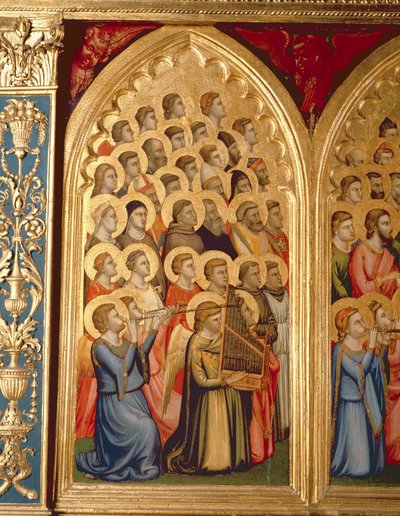 Angeli dalla Coronazione della Vergine Polittico (pannello centrale sinistro) da Ambrogio Bondone Giotto