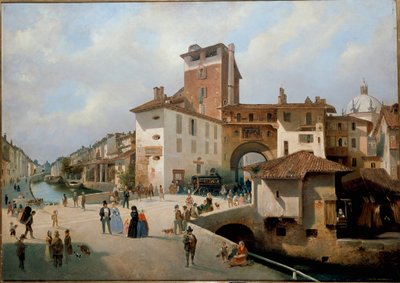 Veduta della Porta Ticinese, Milano (dipinto) da Ambrogio Fermini