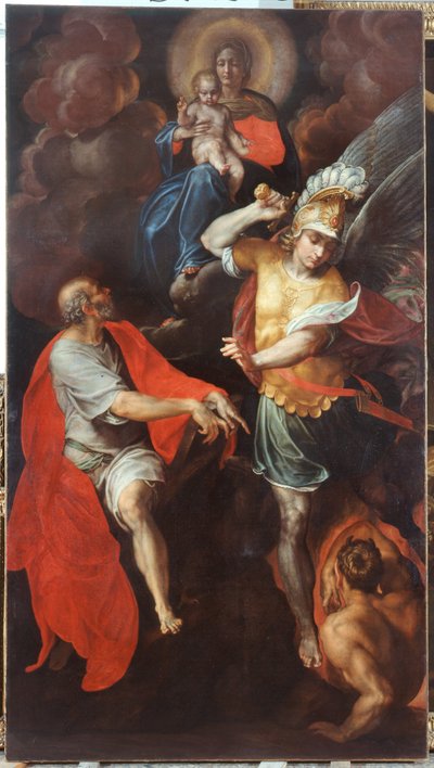 Madonna con Bambino e San Giovanni Evangelista e San Michele da Ambrogio Giovanni Figino