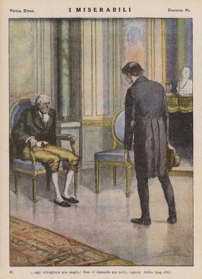 Illustrazione per Les Miserables di Victor Hugo da Ambrogio Lombardi