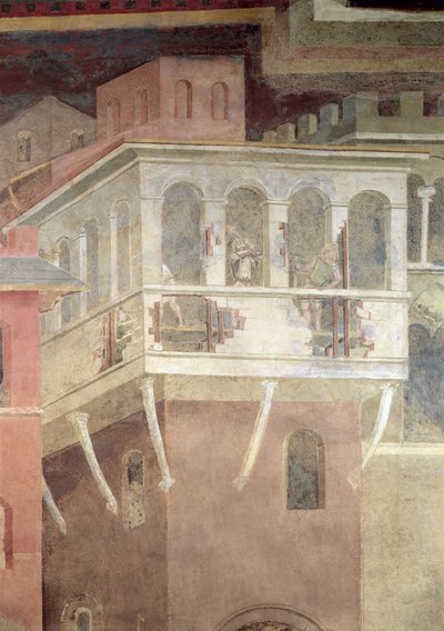 Allegoria del Cattivo Governo, dettaglio della demolizione di una casa da Ambrogio Lorenzetti