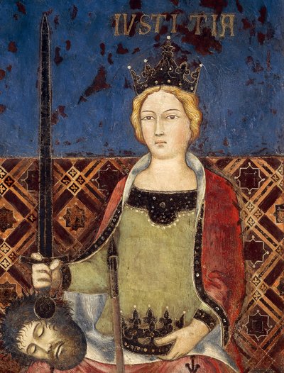 Allegoria del Buon Governo, Giustizia, dettaglio da Allegoria ed Effetti del Buon e Cattivo Governo in Città e Campagna da Ambrogio Lorenzetti