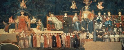 Allegoria del Buon Governo, dettaglio da Allegoria ed effetti del buon e cattivo governo in città e campagna da Ambrogio Lorenzetti