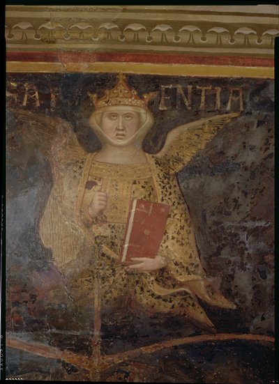 Allegoria del Buon Governo, dettaglio della Saggezza, 1338-40 da Ambrogio Lorenzetti