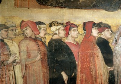 Allegoria del Buon Governo, dettaglio di otto consiglieri da Ambrogio Lorenzetti