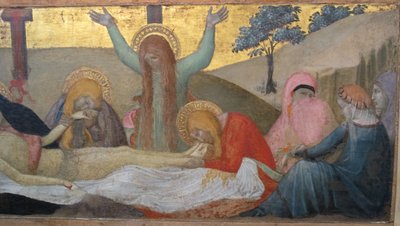 Ambrogio lorenzetti, madonna col bambino e le sante m. maddalena e marta, compianto, 03 da Ambrogio Lorenzetti