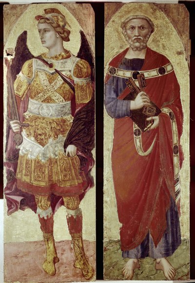 Arcangelo Michele e San Pietro (dettaglio) da Ambrogio Lorenzetti