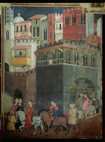 Effetti del Buon Governo nella Città (dettaglio) da Ambrogio Lorenzetti