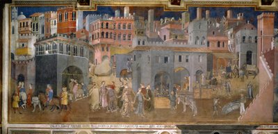 Gli effetti del buon e del cattivo governo in città e in campagna (dettaglio) da Ambrogio Lorenzetti